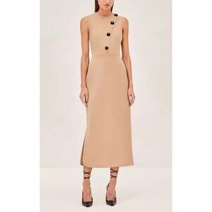 ALEXIS Midi Button-Front Lena Sleeveless Dress